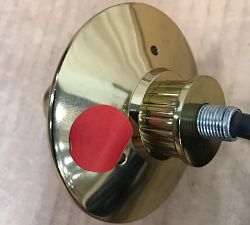 Open Box: Beck Cast Glass Round Pendant, Large (10"Diam.) - Brass, Clear
