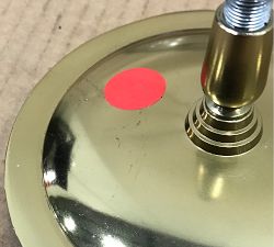 Open Box: Beck Cast Glass Round Pendant, Large (10"Diam.) - Brass, Clear