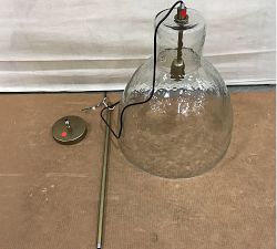 Open Box: Bridget Recycled Glass Pendant, Large (17"Diam.) - Tumbled Brass, Clear
