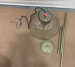 Open Box: Bridget Recycled Glass Pendant, Small (14" Dia) - Tumbled Brass