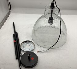 Open Box: Bridget Recycled Glass Pendant, Small (14"Diam.) - Bronze, Clear