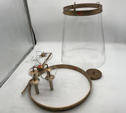 Open Box: Elizabeth Glass Tapered Pendant (18" Dia) - Vintage Brass