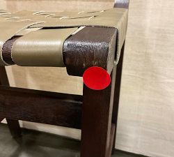 Open Box: Fenton Leather Counter Stool (24") - Statesville Pebble, Coffee Bean