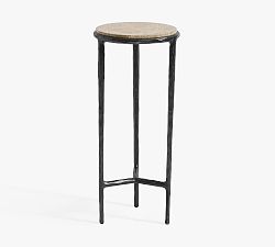 Open Box: Hestan Round Marble Accent Table (10") - Hammered Bronze