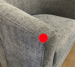 Open Box: Hyde Upholstered Swivel Armchair - Performance Heathered Tweed Indigo