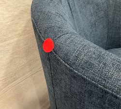 Open Box: Hyde Upholstered Swivel Armchair - Performance Heathered Tweed Indigo
