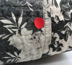Open Box: Juliette Toile Handcrafted Reversible Pick-Stitch Quilt, King/Cal. King - Charcoal