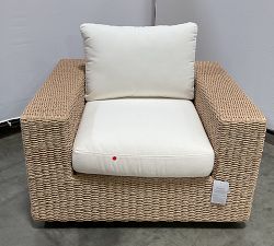 Open Box: Kostas Wicker Swivel Outdoor Lounge Chair with Cushion - Natural, Sand