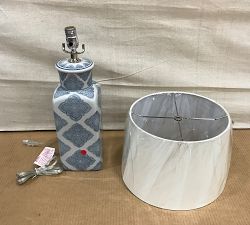 Open Box: Langley Squared Ceramic Table Lamp (25") - Navy