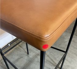 Open Box: Maison Leather Bar Stool (30") - Statesville Caramel, Antique Bronze