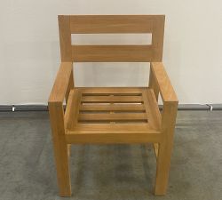 Open Box: Malibu Teak Outdoor Dining Armchair Frame Only - Natural