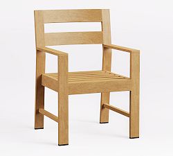 Open Box: Malibu Teak Outdoor Dining Armchair Frame Only - Natural