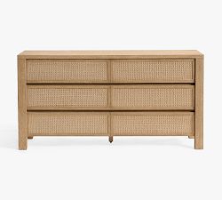 Open Box: Marina Cane 6-Drawer Dresser (66") - Seadrift