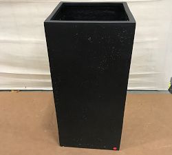 Open Box: Mission Square Handmade Planter, Tall (15"D x 32"H) - Black