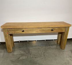Open Box: Oakleigh Console Table (68") - Heirloom Wheat, Black Hardware