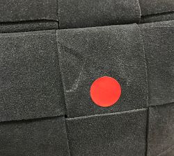Open Box: Suede Basketweave Pouf - Navy