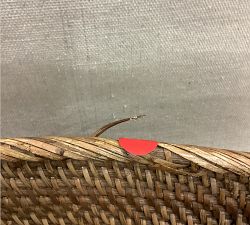 Open Box: Tava Handwoven Rattan Basket With Hoop Handles, Medium, (25"W x 14"H) - Natural