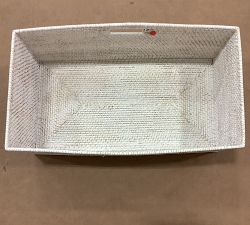 Open Box: Tava Handwoven Utility Basket, XL (26.5"W x 10"H) - Whitewash