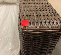 Open Box: Torrey All-Weather Wicker Square Arm Right-Arm Chair with Cushion - Espresso
