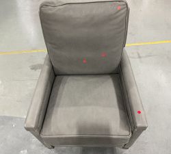 Open Box: Tyler Square Arm Leather Tall Recliner with Nailheads (41") - Mason Pebble Graphite, Espresso