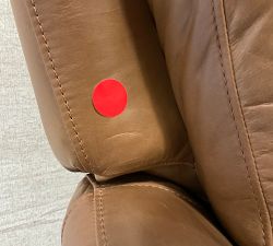 Open Box: Wells Tufted Leather Swivel Recliner - Vintage Caramel, Bronze