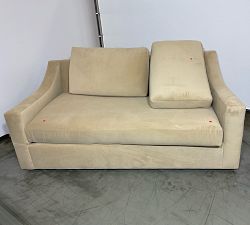 Open Box: York Slope Arm Loveseat with Bench (70") - Performance Everydayvelvet™ Camel, Espresso Legs