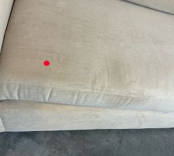 Open Box: York Slope Arm Loveseat with Bench (70") - Performance Everydayvelvet™ Camel, Espresso Legs