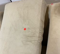 Open Box: York Slope Arm Loveseat with Bench (70") - Performance Everydayvelvet™ Camel, Espresso Legs
