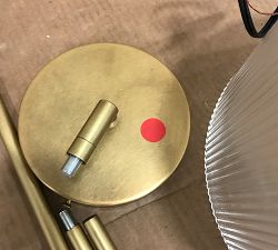 Open Box: Cooper Ribbed Glass Pendant, Small (10" Dia) - Vintage Brass