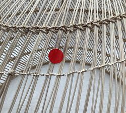 Open Box: Flora Rattan Pendant, Large (23"Dia) - Whitewashed Finish