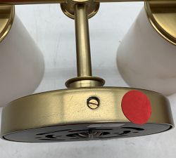 Open Box: Hayes Double Sconce (15") - Vintage Brass, Alabaster