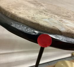 Open Box: Hestan Round Marble Accent Table (10") - Hammered Bronze