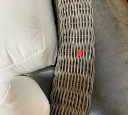 Open Box: Huntington All-Weather Wicker Square Arm Outdoor Wedge Corner with Cushion - Gray