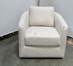 Open Box: Remmy Upholstered Petite Swivel Chair (32") - Luxe Boucle Ivory
