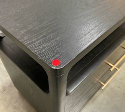 Open Box: Woodbury Nightstand (36") - Black Finish, Rustic Gold Hardware
