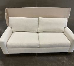 Open Box: PB Comfort Modern Square Arm Grand Sofa (87"), 2X2, Memory Foam Cushions - Performance Boucle Oatmeal, Seadrift