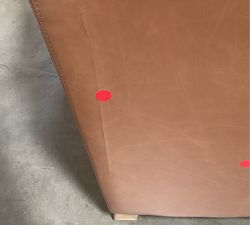 Open Box: Turner Square Arm Leather Armchair without Nailheads, Small (37") - Churchfield Camel, Seadrift Finish