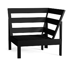 Open Box: Malibu Metal Outdoor Sectional, Corner Chair Frame - Black