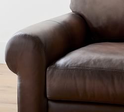 Turner Roll Arm Leather 4-Piece Chaise Sectional (140"-144")