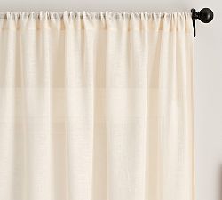 Open Box: Belgian Flax Linen Sheer Curtain, 50"W x 120"L - Ivory