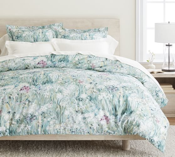Giverny Fleur Organic Percale Duvet Cover by Pottery Barn