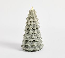 Open Box: Premium Flickering Flameless Tree Candle, Extra Large (13"H) - Green Spruce