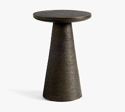 Open Box: Avila Metal Round Outdoor Accent Table, Medium (16"Diam.) - Bronze