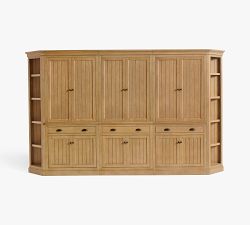 Aubrey Wall Bookcase with Storage Cabinets (139")