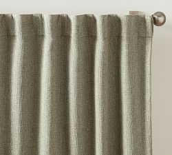 Open Box: Faye Textured Light Filtering Curtain, 50"W x 84"L - Sage Grass