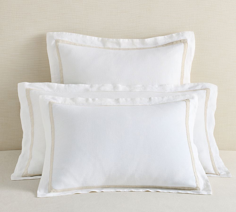 Belgian Flax Linen Frame Sham by Pottery Barn