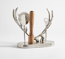 Open Box: Figural Stag Antler Bar Tools &amp; Stand