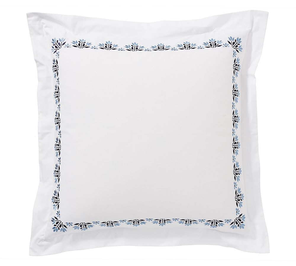 Blossom Embroidered Organic Percale Sham by Pottery Barn