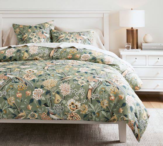 Bloom Floral Sateen Duvet Cover by Pottery Barn