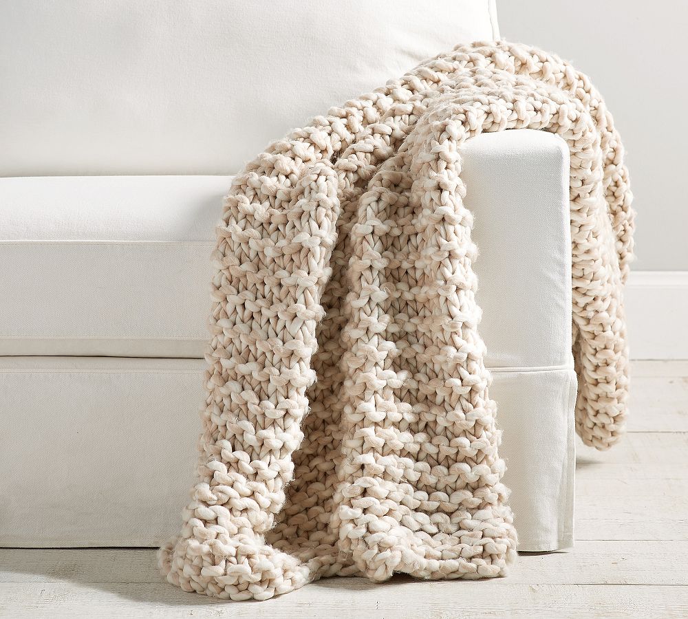 Chunky Handknit Throw by Pottery Barn